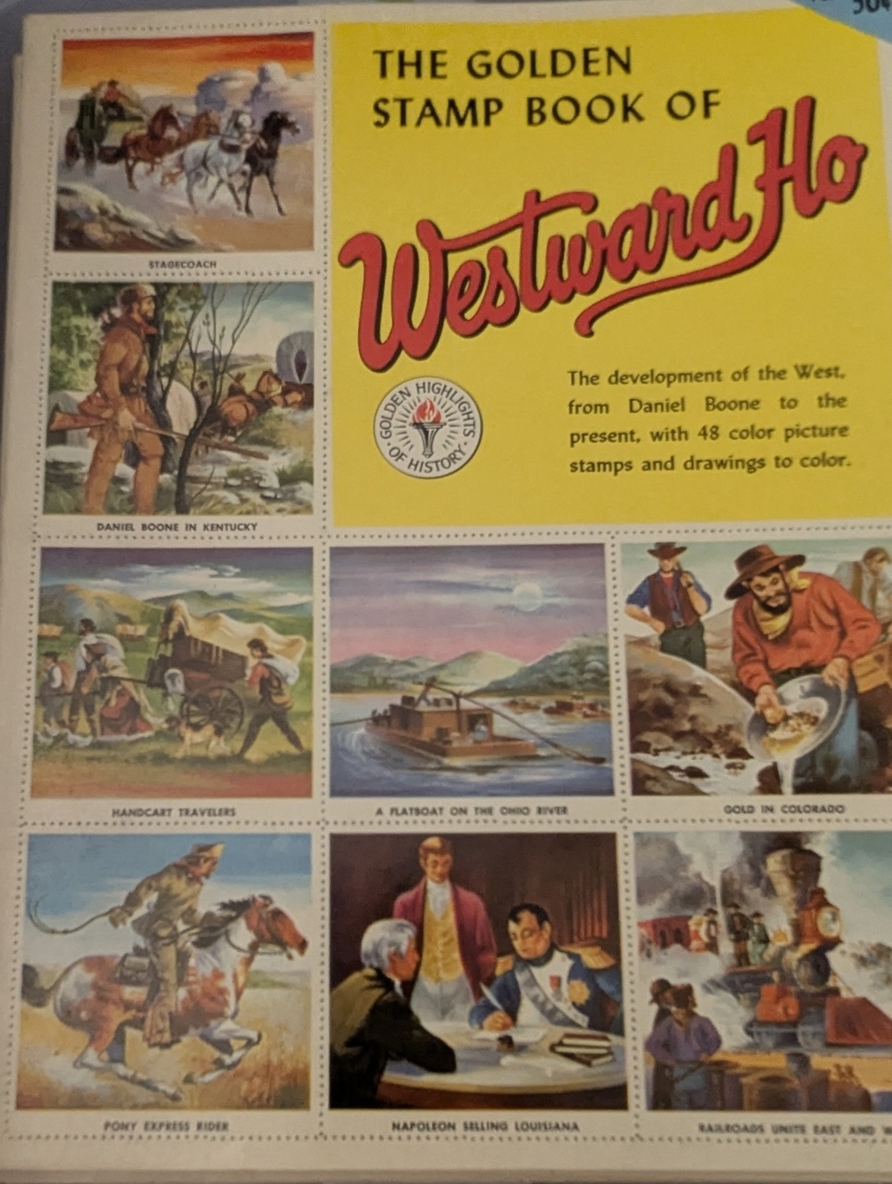 1950s The Golden Stamp Book Of Westward Ho Adventure Coloring Book Collectible